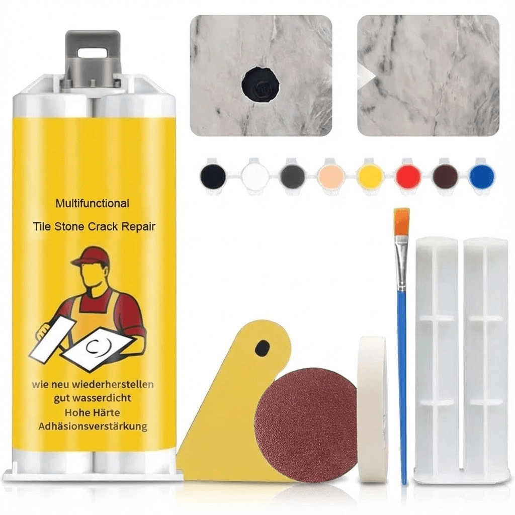 Kit profesional de reparație pentru gresie, faianță și plăci ceramice - InspiraUtil.com