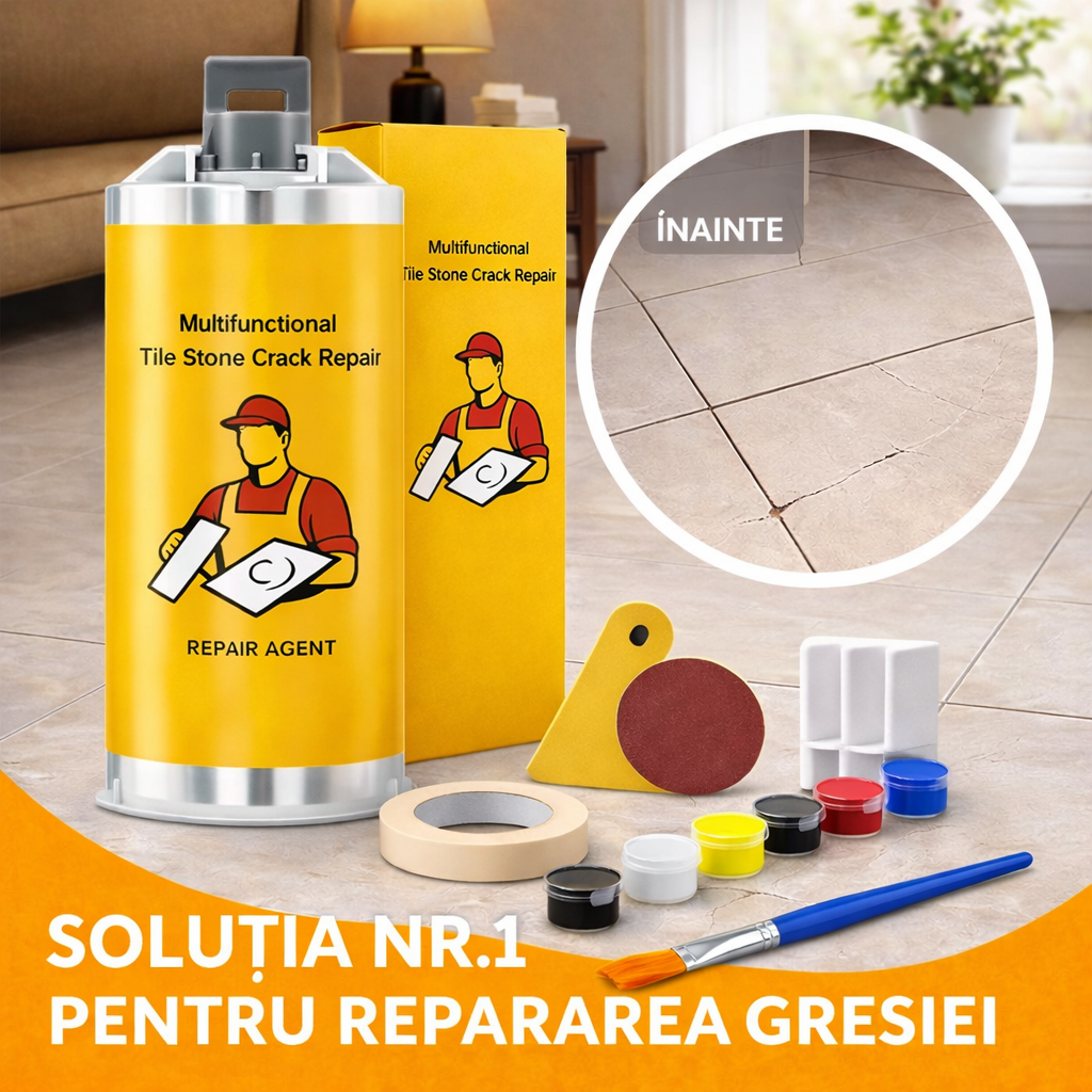 Kit profesional de reparație pentru gresie, faianță și plăci ceramice